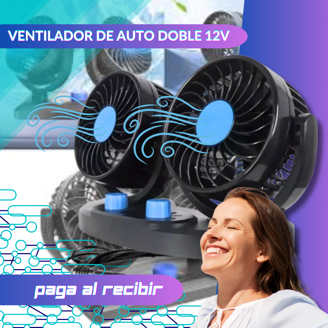 Ventilador Doble para Auto – Mantén tu auto fresco y refrescante en cada trayecto