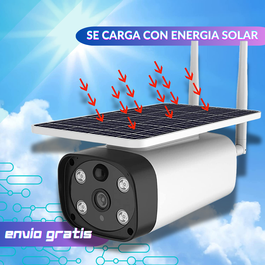 Cámara con panel Solar - Resolución Full HD 1080p para imágenes claras y nítidas