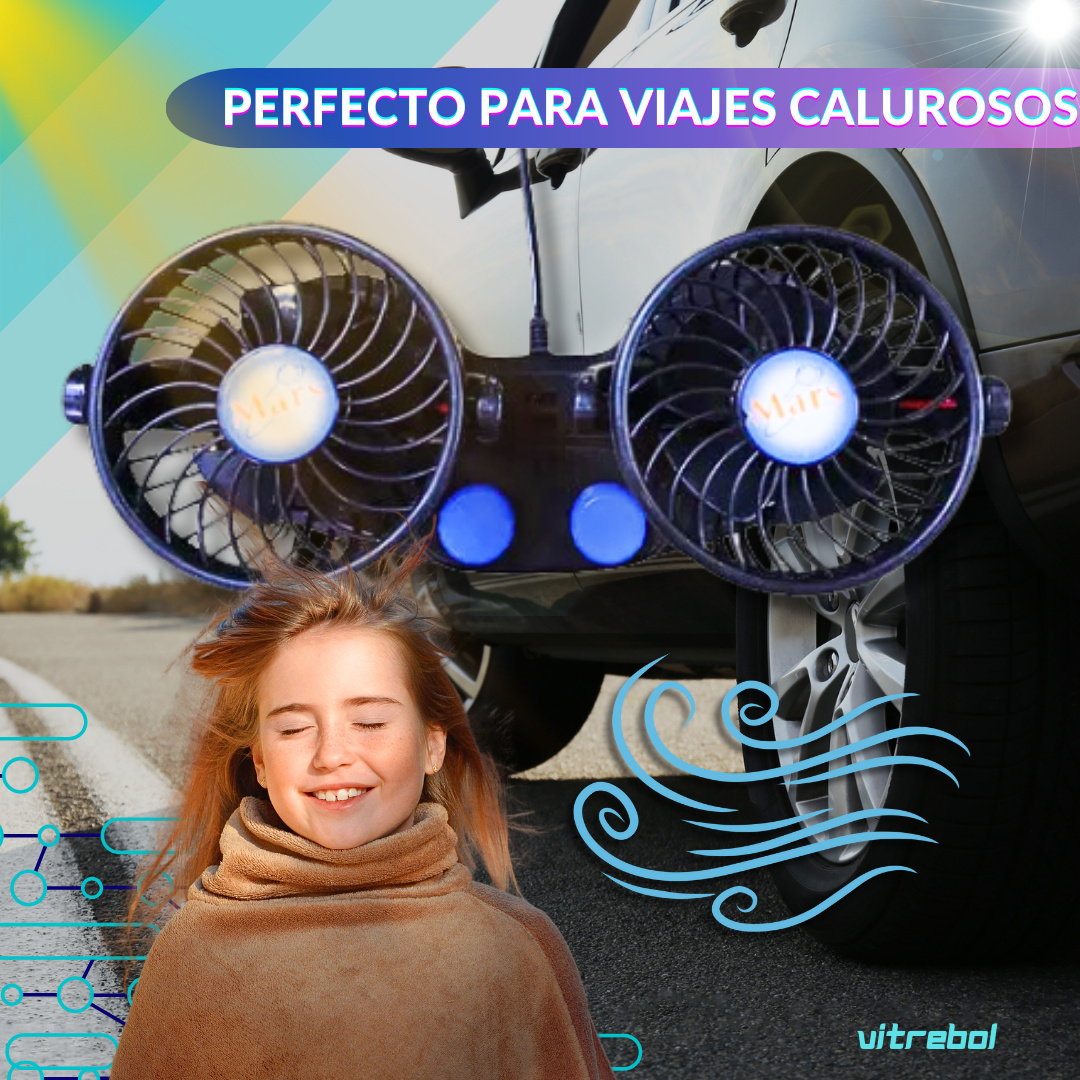 Ventilador Doble para Auto – Mantén tu auto fresco y refrescante en cada trayecto
