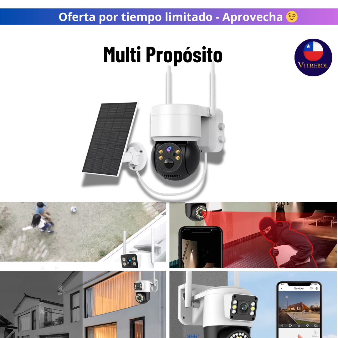 Cámara de Seguridad - Con Carga mediante panel solar.