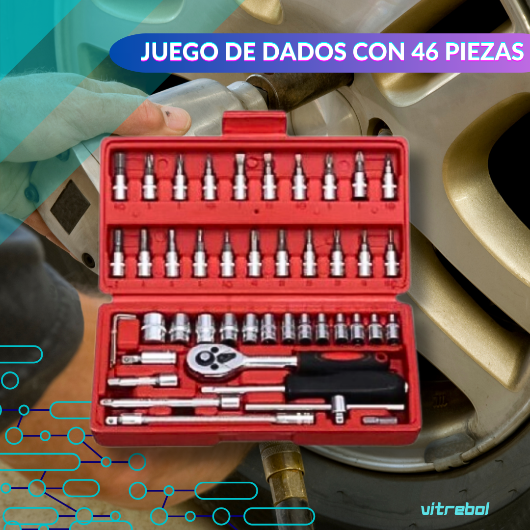 Pack Taladro Inalámbrico y Juego de Dados 46pcs - Arma todo lo que siempre deseaste
