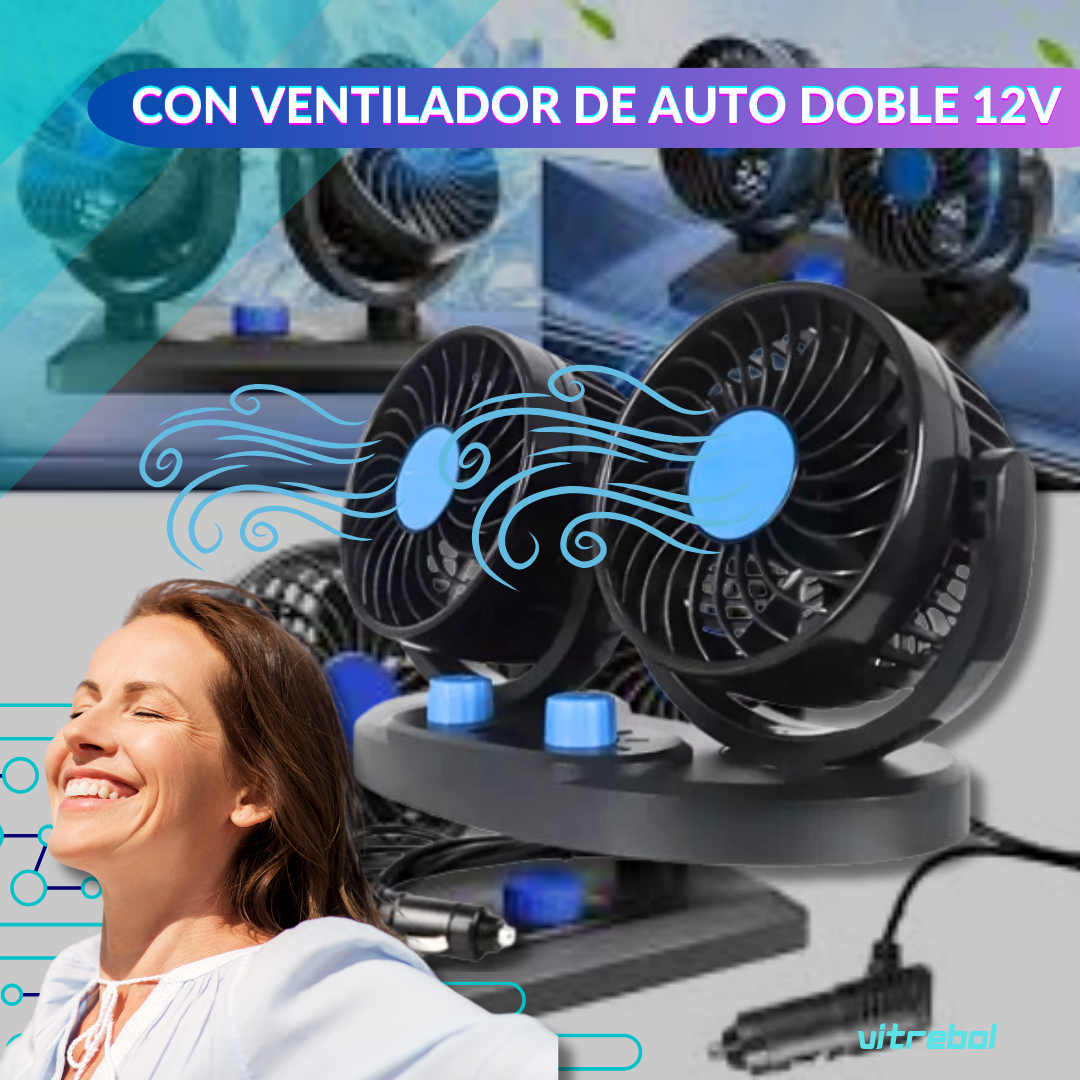 Pack de Cuidado para Auto x3 - Ventilador Doble - Miniaspiradora Portátil - Pulverizador de Espuma