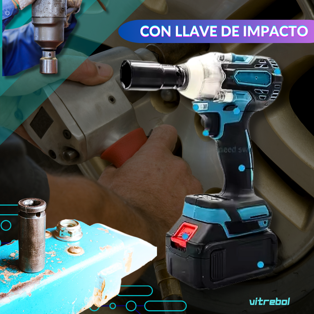 Kit de 6 Herramientas 98v - Taladro, llave de impacto, esmeril angular, rotomartillo, mini sierra y sierra circular