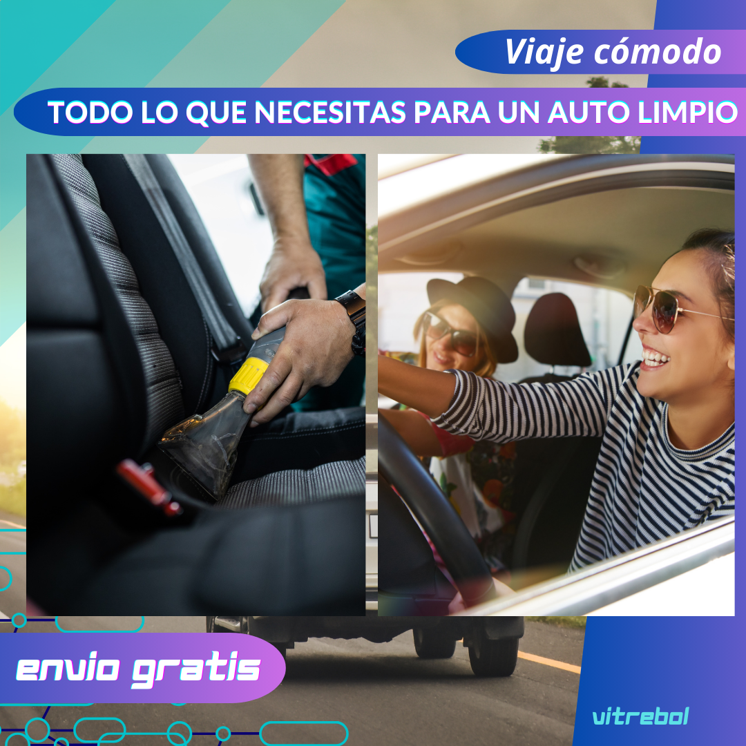 Pack de Cuidado para Auto x3 - Ventilador Doble - Miniaspiradora Portátil - Pulverizador de Espuma