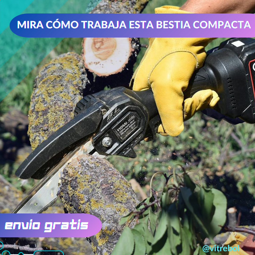 Mini Motosierra Inalámbrica Portátil - 2 Baterías - Garantía de 1 año