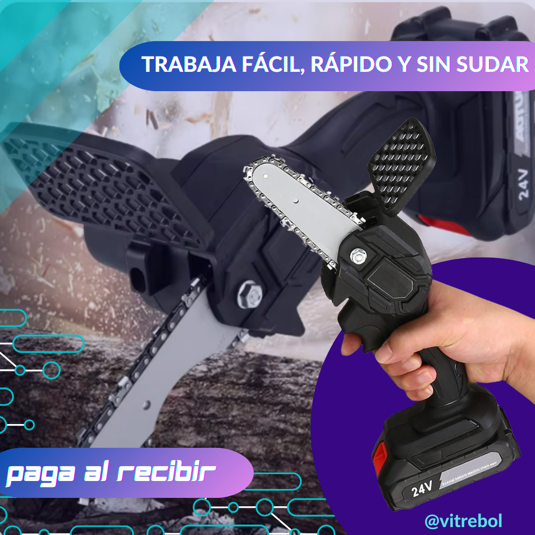 Mini Motosierra Inalámbrica Portátil - 2 Baterías - Garantía de 1 año
