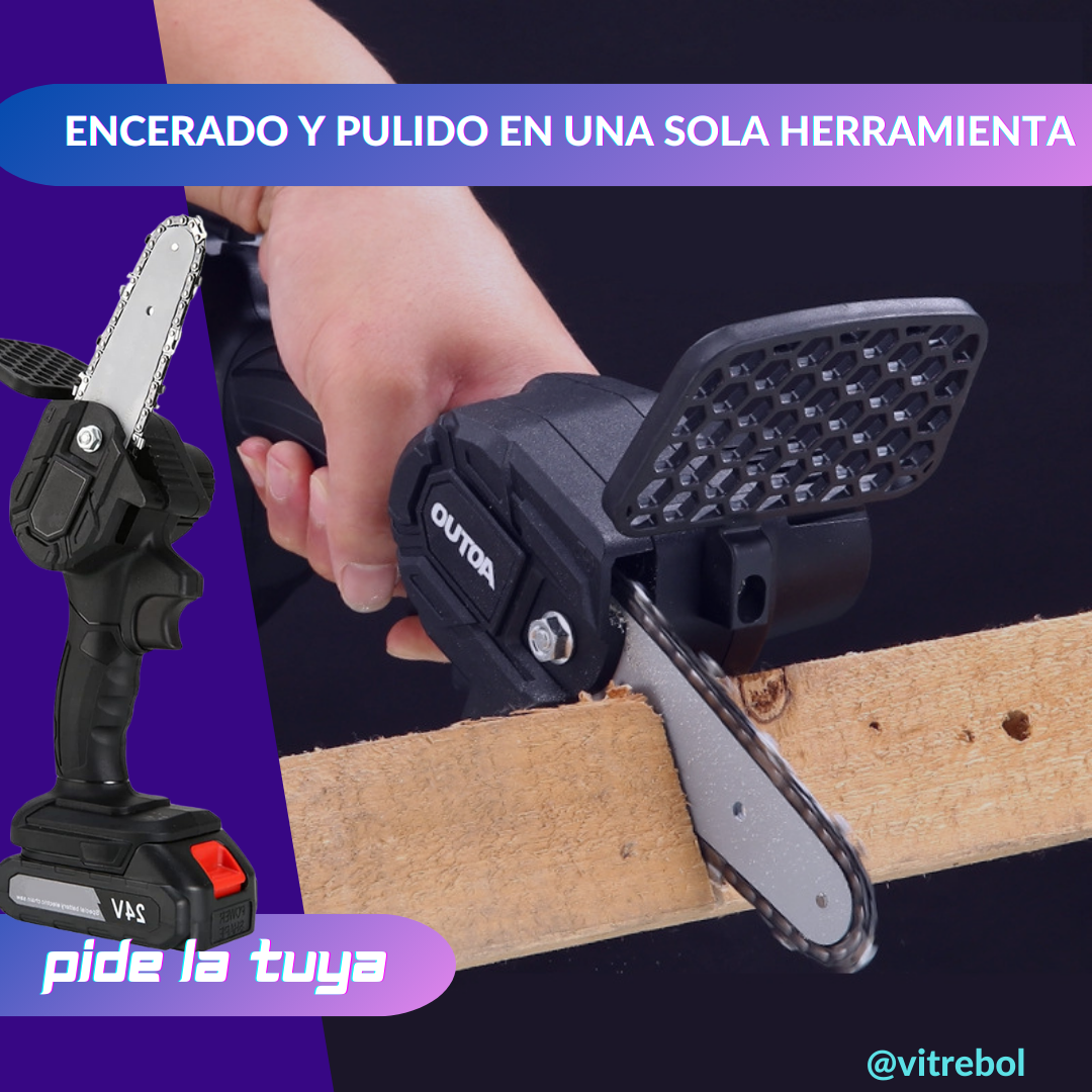 Mini Motosierra Inalámbrica Portátil - 2 Baterías - Garantía de 1 año