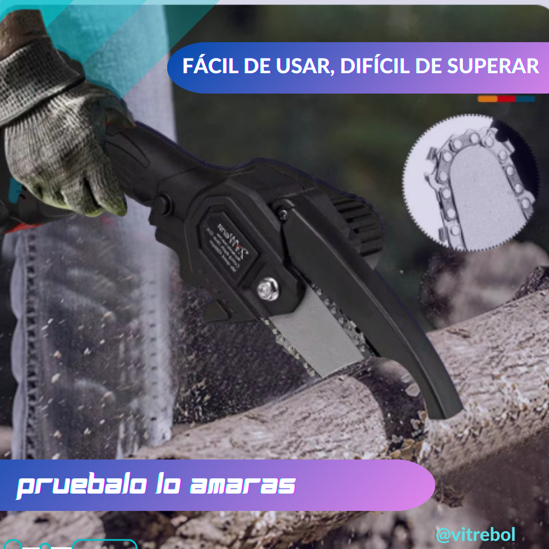 Mini Motosierra Inalámbrica Portátil - 2 Baterías - Garantía de 1 año