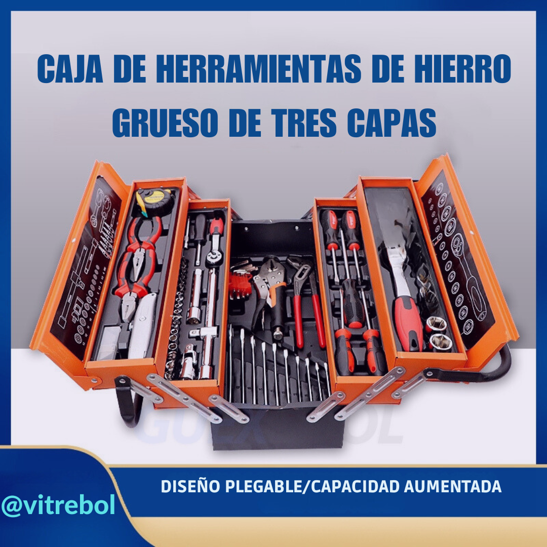 Caja baúl Metálico de herramienta con 85 piezas - para todos tus trabajos