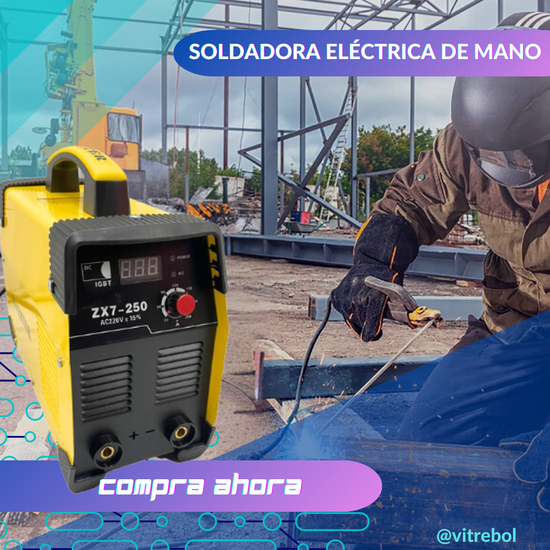Soldadora Eléctrica De Mano - MMA - 250 Amperios - Practica y Eficiente