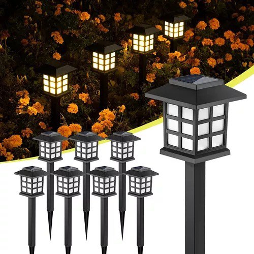 PACK 4 Estacas Solares Tipo Japonesa - Carga con panel solar - Ilumina Tus Jardines.