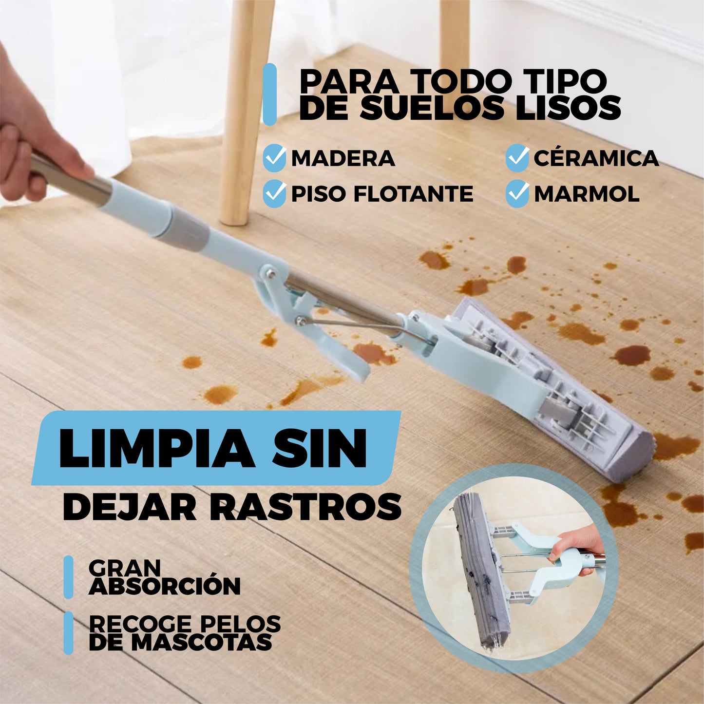 Mopa Extensible Auto Exprimible 2 en 1 - MoppeX©