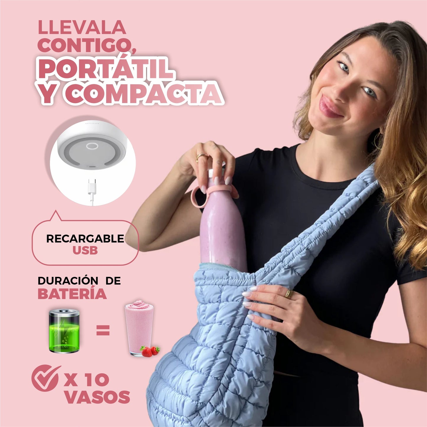 Potente Licuadora Portátil Multifuncional de Smoothie y Café - PowerMix©