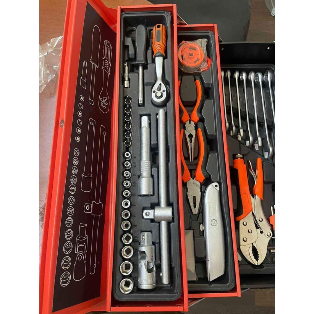 Caja baúl Metálico de herramienta con 85 piezas - para todos tus trabajos