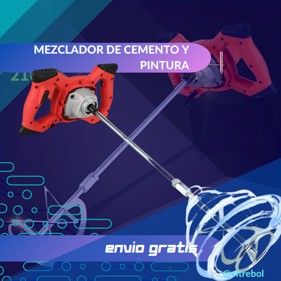MEZCLADOR 1500 watts - para Cemento -Pintura -Hormigón -Barro- lechada.