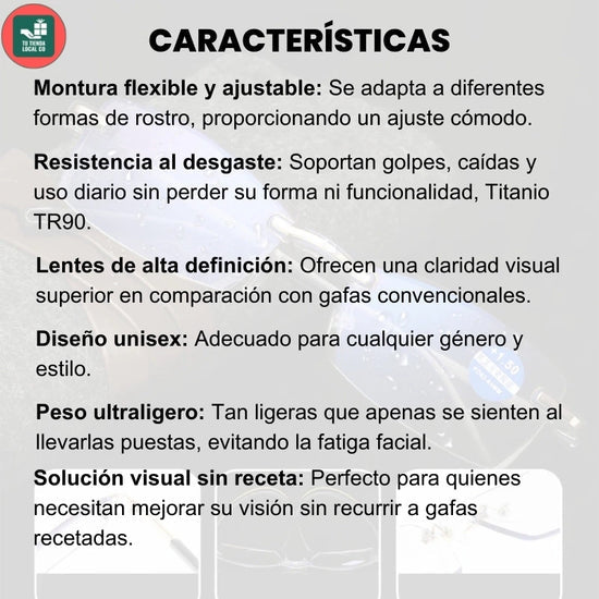 GAFAS MULTIFOCALES INTELIGENTES TR90 CON ZOOM AUTOMATICO, PROTECCION DE LUZ AZUL Y AMARILLA .