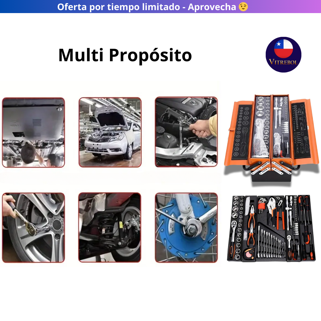 Caja baúl Metálico de herramienta con 85 piezas  - para todos tus trabajos
