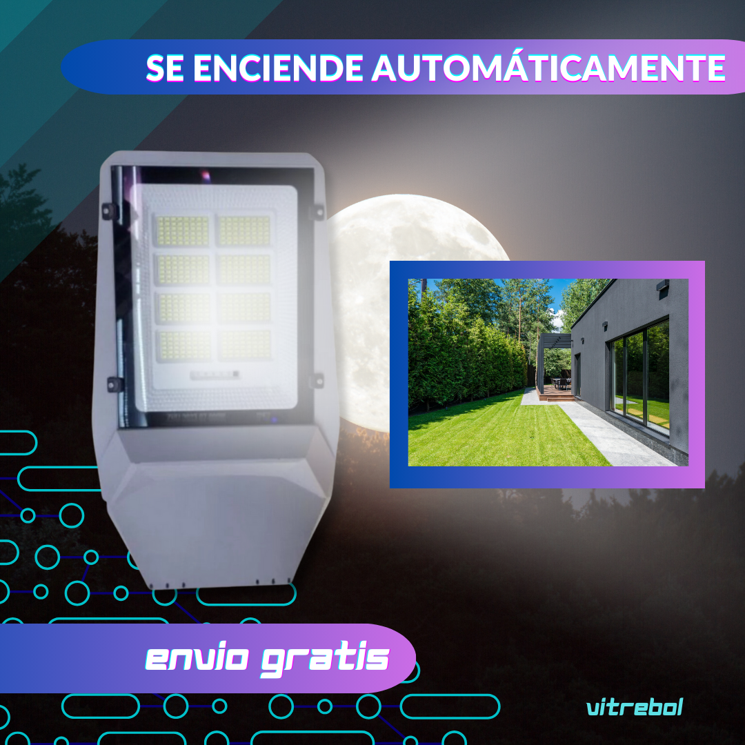 Luminaria Solar Led de 800w - con soporte para pared y poste