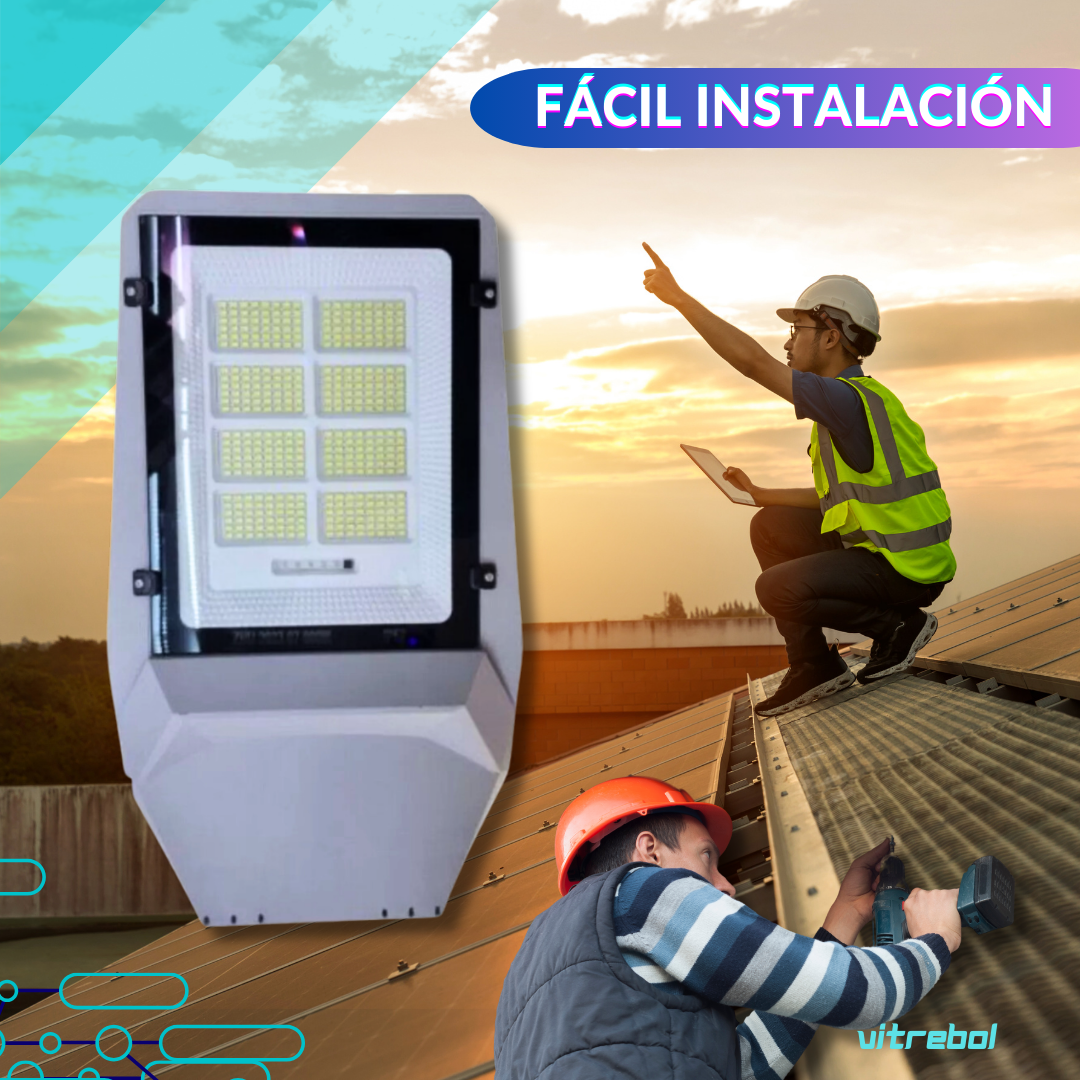 Luminaria Solar Led de 800w - con soporte para pared y poste