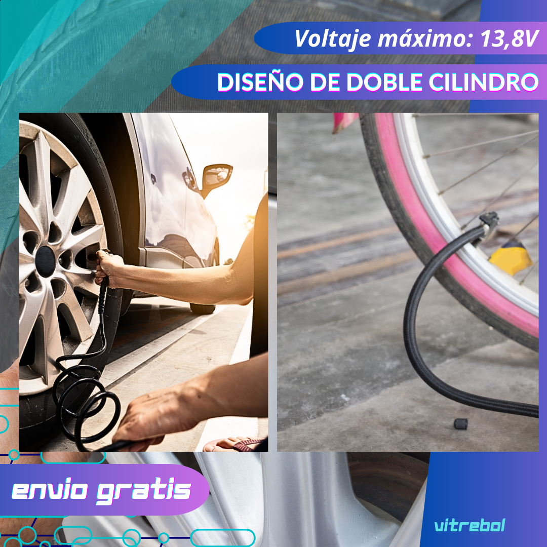 Compresor Aire Doble Cilindro 12v  4x4