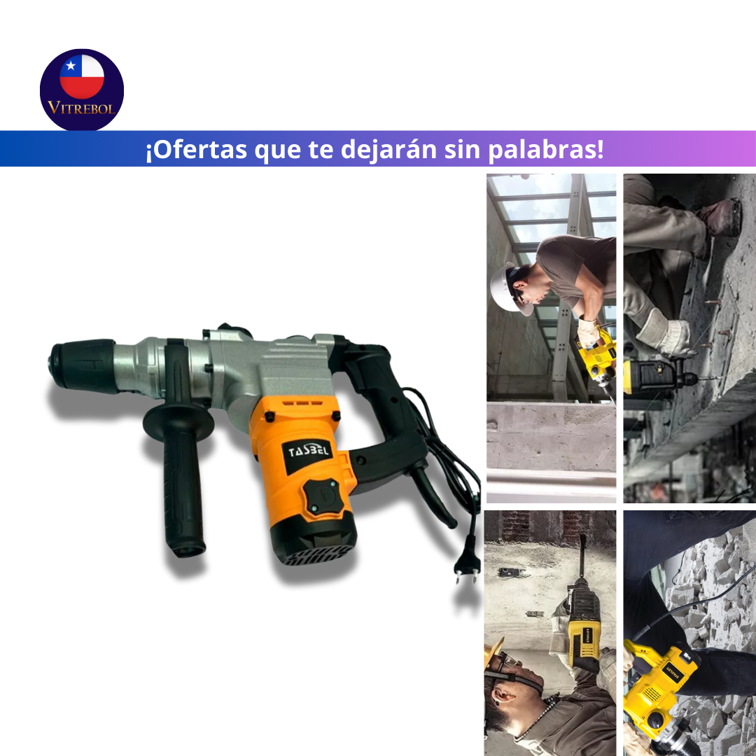 Rotomartillo Demolerdor de 1500 watts: Perfora todo tipo de Materiales