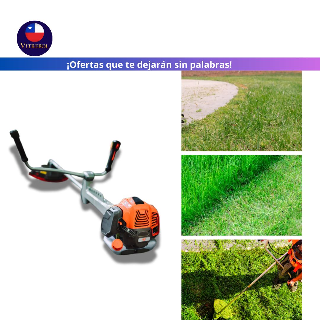 Podadora Orilladora Bencina - Incluye Trmmer de Nylon (Orilladora) Cuchilla de 3 punta (Desbrozadora) y Disco 40T (Desmalezadora)