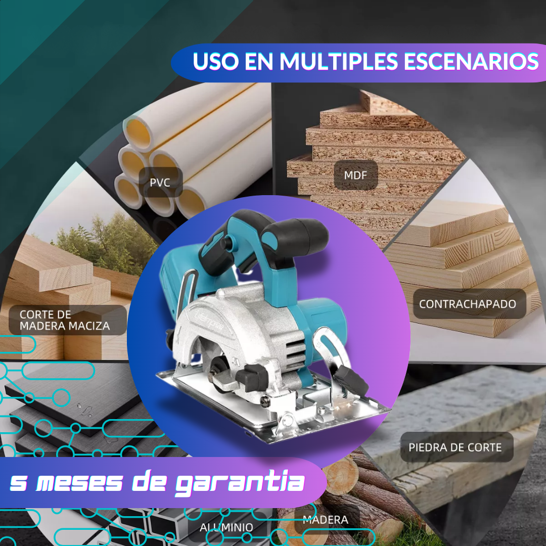 Sierra Circular Inalámbrica con dos Baterías de 98v 🔧