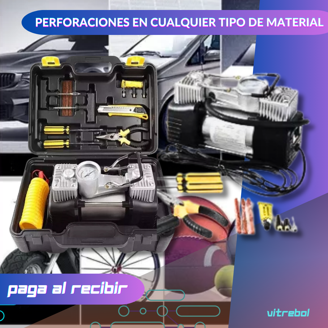 Compresor Aire Doble Cilindro 12v  4x4