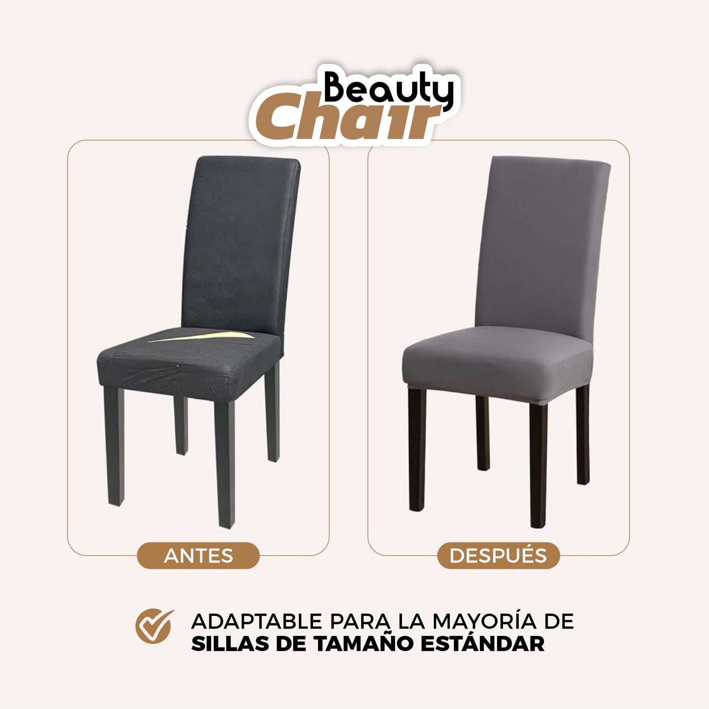 Set 2 Fundas Elásticas Adaptables Para Sillas - BeautyChair©
