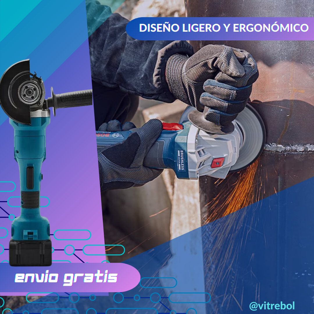 Esmeril Inalámbrico Con Maletín - 2 Baterías 98 Voltios - Te Obsequiamos 2 Discos