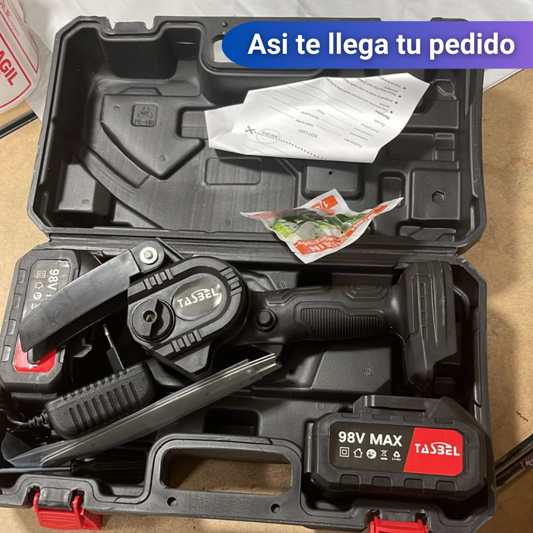 Mini motosierra inalambrica con 2 baterias de 24 vatios