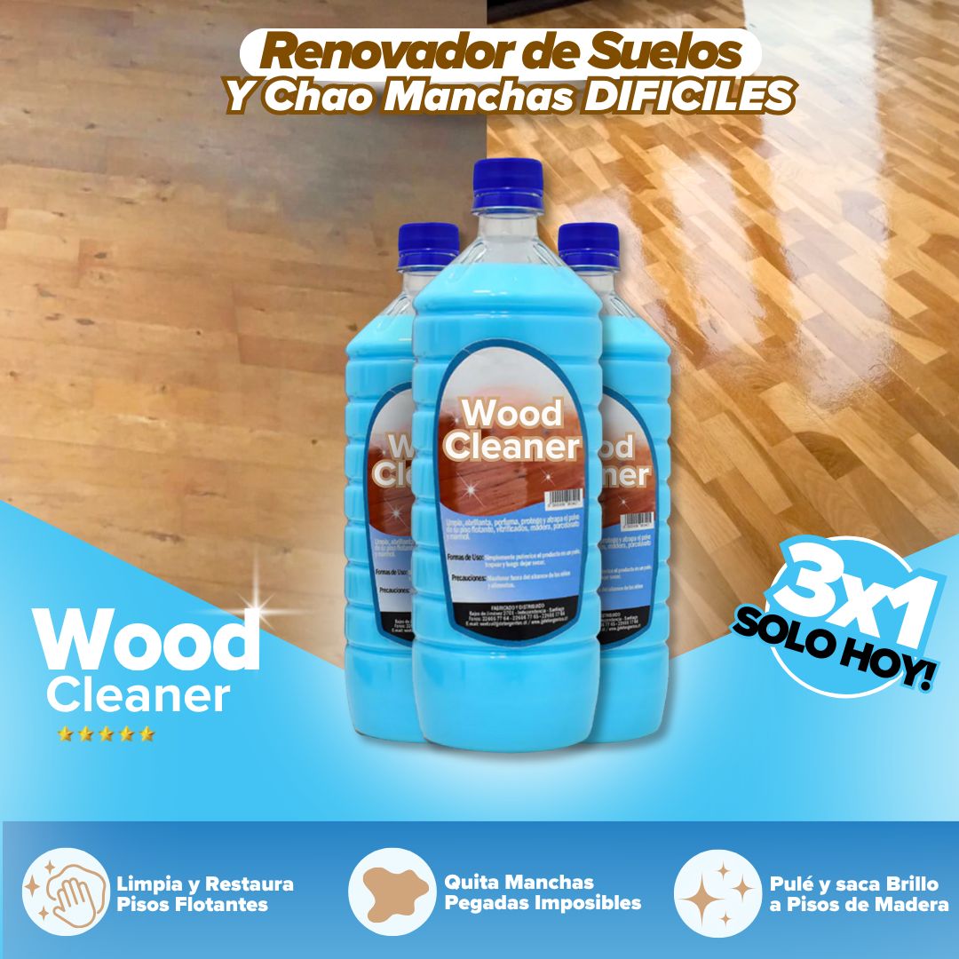 3x1 | Potente Renovador y Limpiador de Piso Flotante - WoodCleaner©