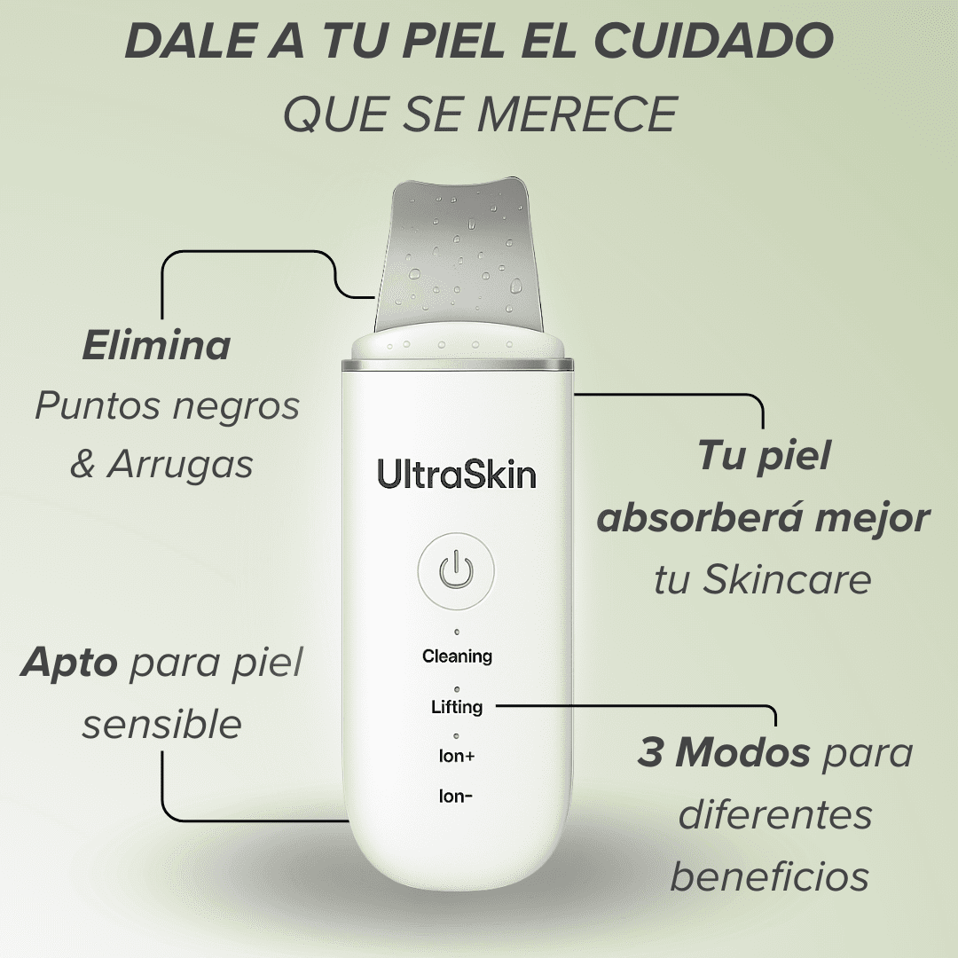 Espatula Ultrasonica Elimina Puntos Negros y Acné - ULTRASKIN