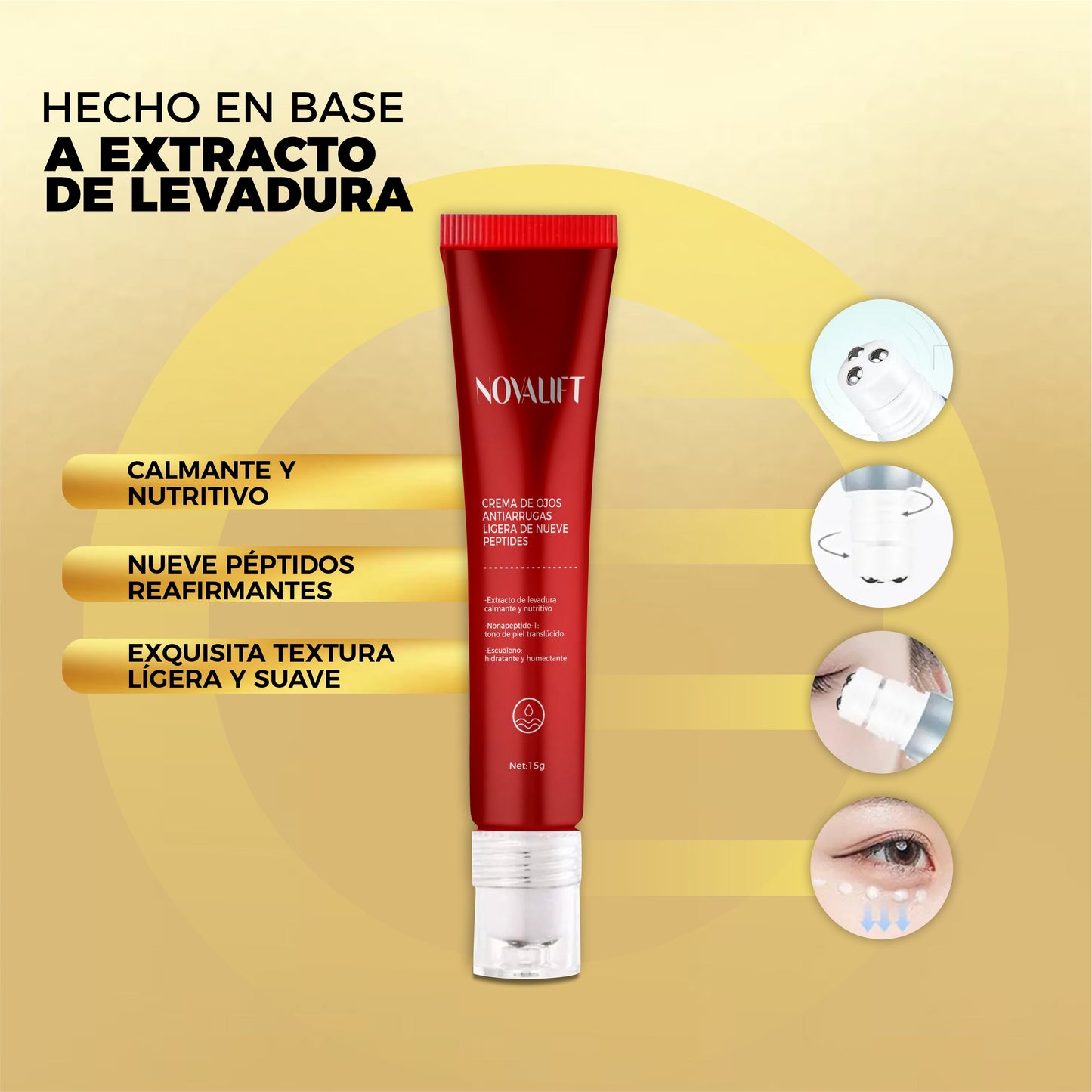 Crema Contorno De Ojos Anti Arrugas en Roll On - NovaLift©.