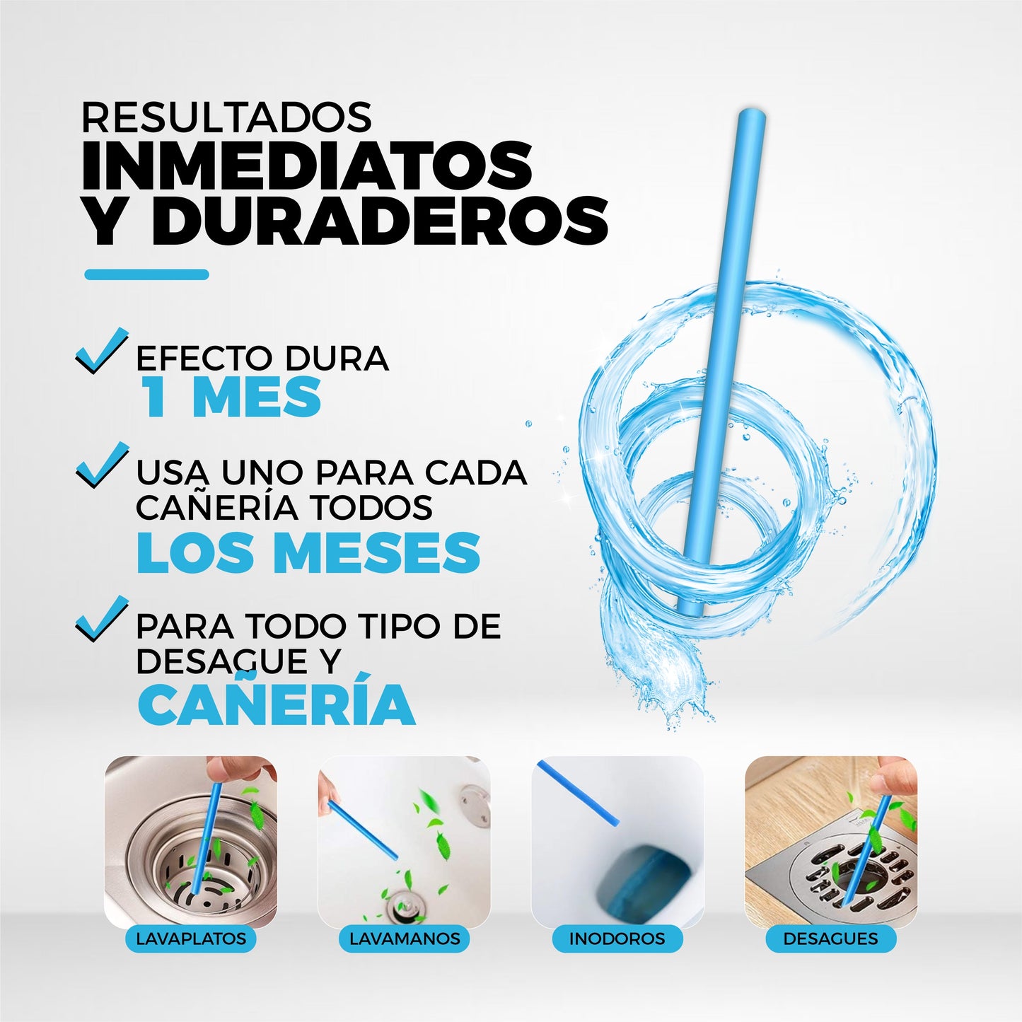 72x1 | Barras Descontaminadoras De Cañerías 3 en 1 - StickClean©