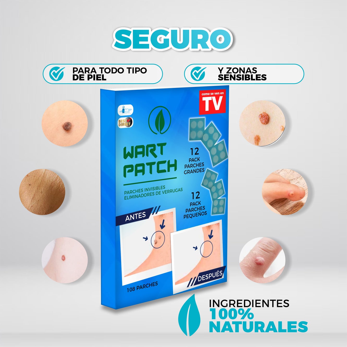72x1 | Parches Eliminadores De Verrugas - WartPatch©