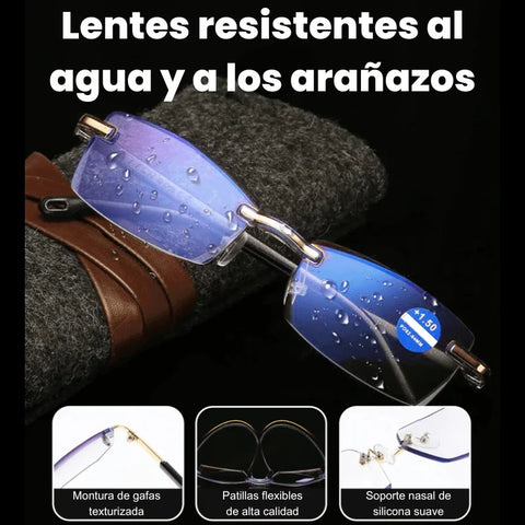 GAFAS MULTIFOCALES INTELIGENTES TR90 CON ZOOM AUTOMATICO, PROTECCION DE LUZ AZUL Y AMARILLA .