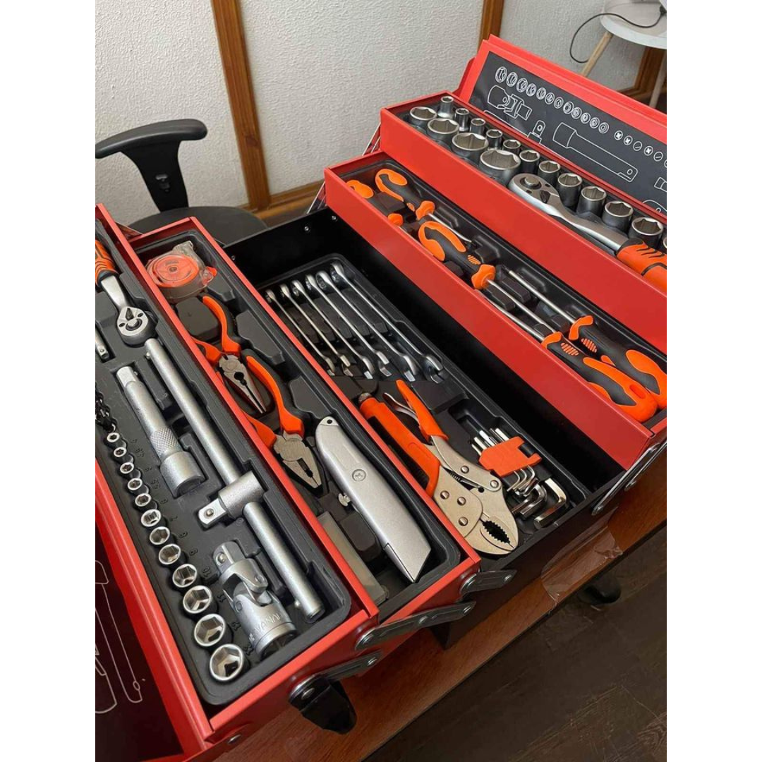 Caja baúl Metálico de herramienta con 85 piezas  - para todos tus trabajos