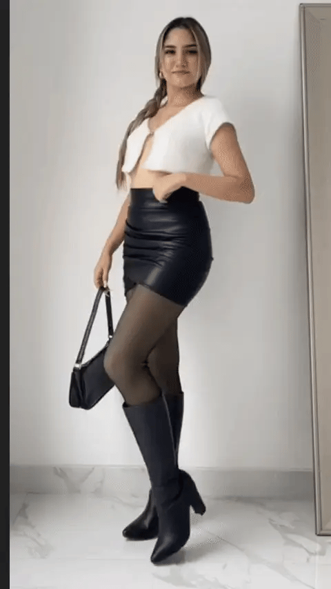 ✅ Calza Efecto panty piel CON PIE